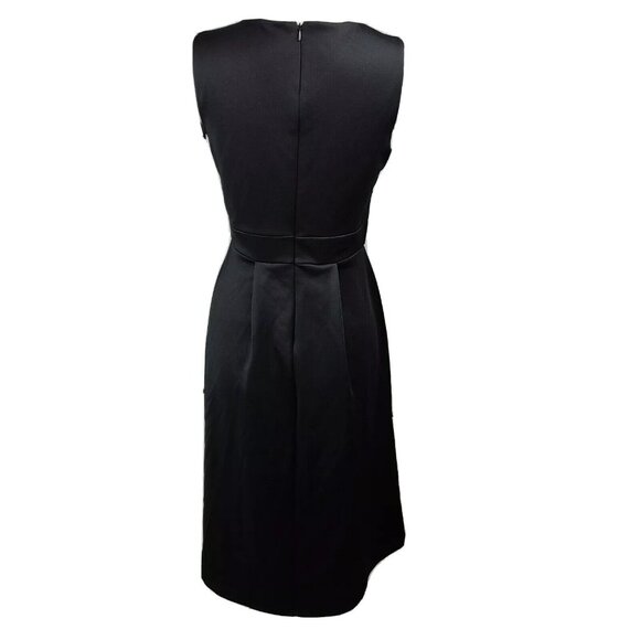 Enfocus Studio Dress Womens Size 6 Solid All Black Sleeveless Beaded Front - Picture 3 of 6